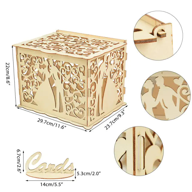 Wooden Wedding Gifts Card Boxes
