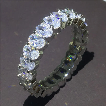 Eternal Eternity Band Promise Ring - 925 Sterling Silver CZ Wedding Rings